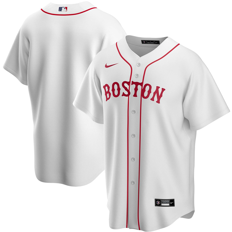2020 MLB Men Boston Red Sox Nike White Alternate 2020 Replica Team Jersey 1